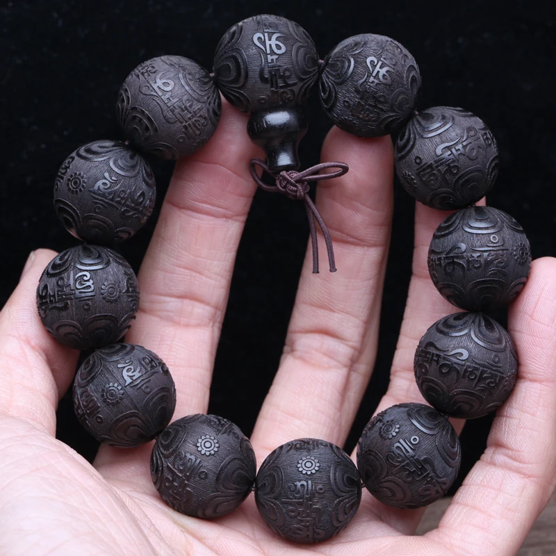 Ebony Feng Shui Bracelet, 20MM Beads, Good Luck