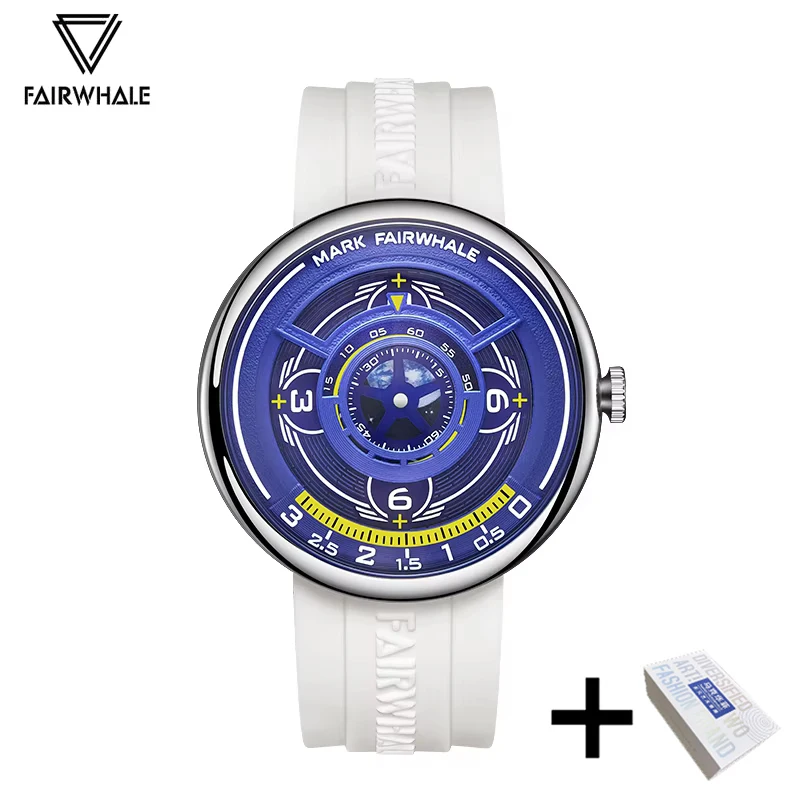 Blue Sports Watch for Men, Silicone Strap Quartz