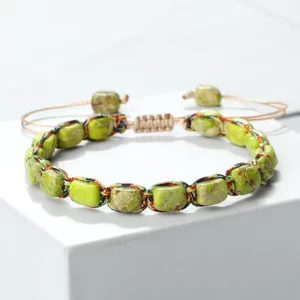 Bohemian Imperial Stone Beaded Bracelet with Handmade Braided String - Image 11