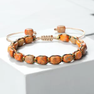 Bohemian Imperial Stone Beaded Bracelet with Handmade Braided String - Image 8