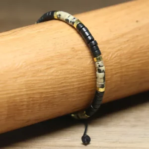Bohemian Black Agate Spotted Beaded Bracelet - Image 5