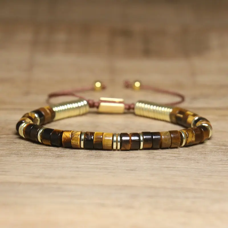 Boho Stone Bracelet Bundle, Tiger Eye & Smoky Quartz