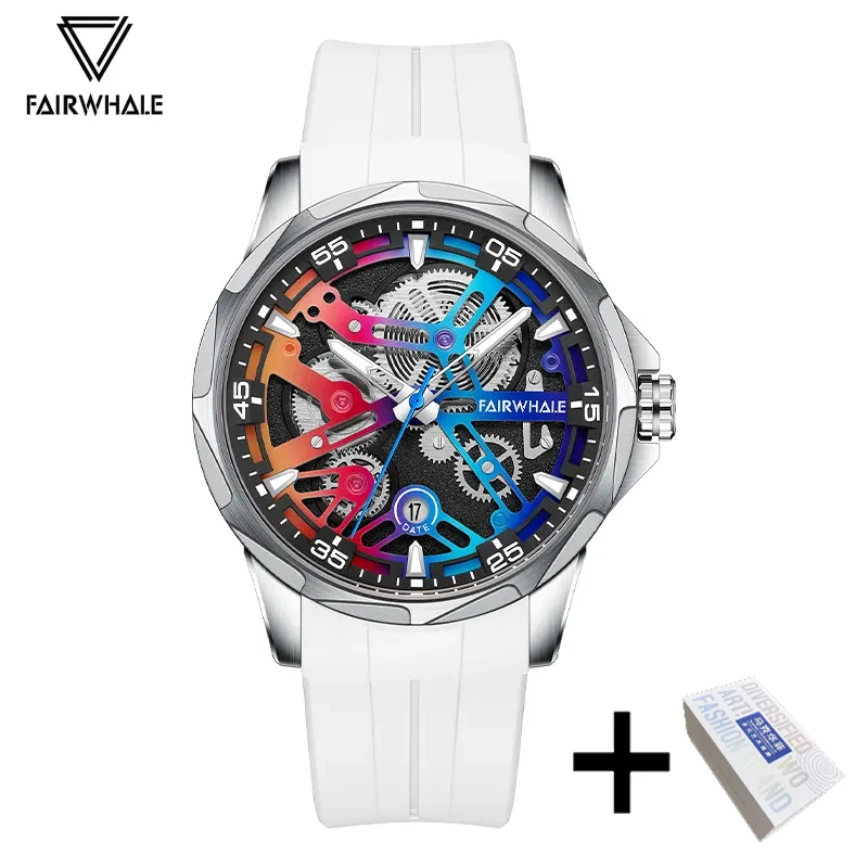 Mark Fairwhale Sports Automatic Rainbow Steel Watch