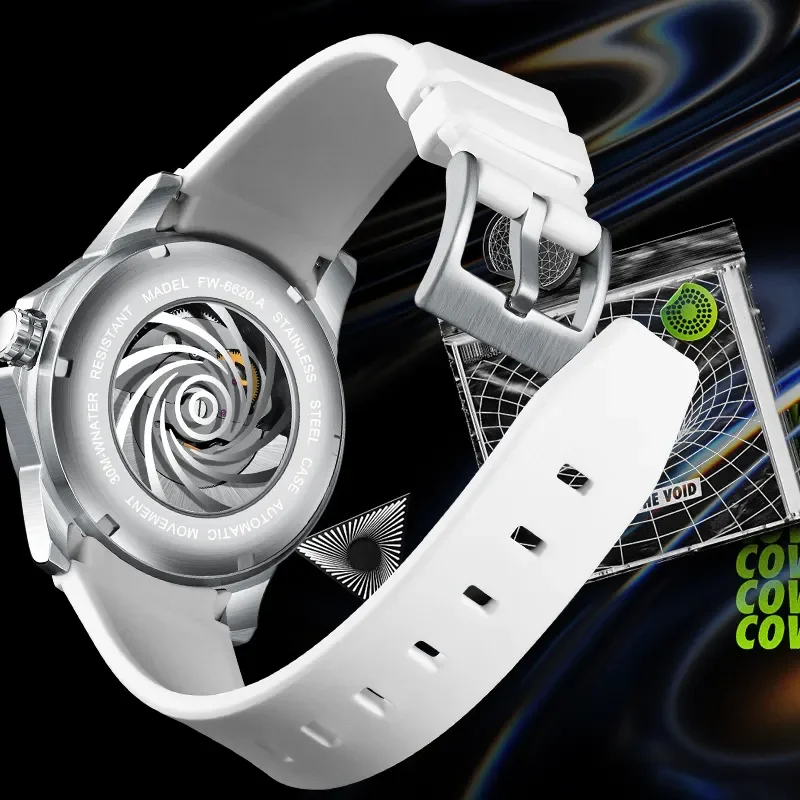 Mark Fairwhale Sports Automatic Rainbow Steel Watch