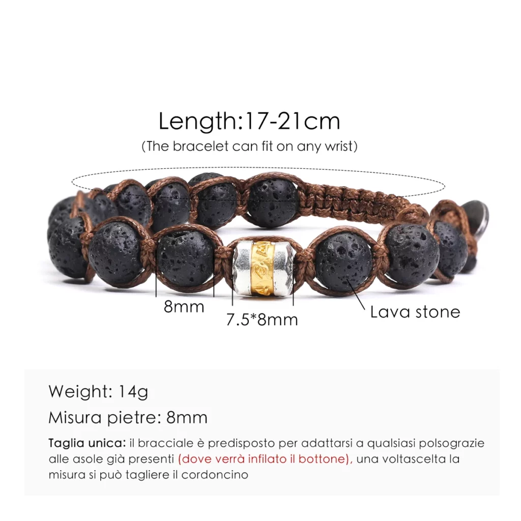 Classic Men's 8mm Stone Bead Buddhist Bracelet