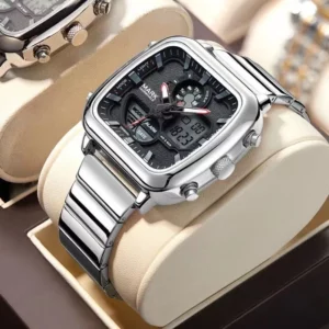 Fairwhale Square Dual Display Men's Watch, Waterproof & Stylish - Image 6