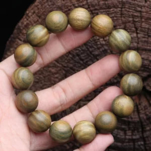 Sandalwood Beaded Buddhist Prayer Bracelet, 15mm - Image 1