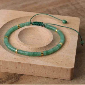 Green Aventurine Gemstone Bead Bracelet - Image 2