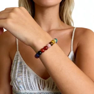 Tiger's Eye & Amethyst 7 Chakra Bracelet for Women - Image 3