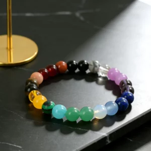 Tiger's Eye & Amethyst 7 Chakra Bracelet for Women - Image 6