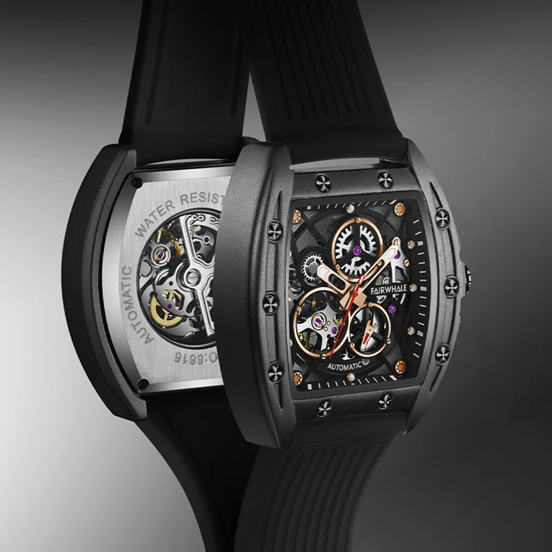 Mark Fairwhale Automatic Skeleton Tourbillon Watch for Men