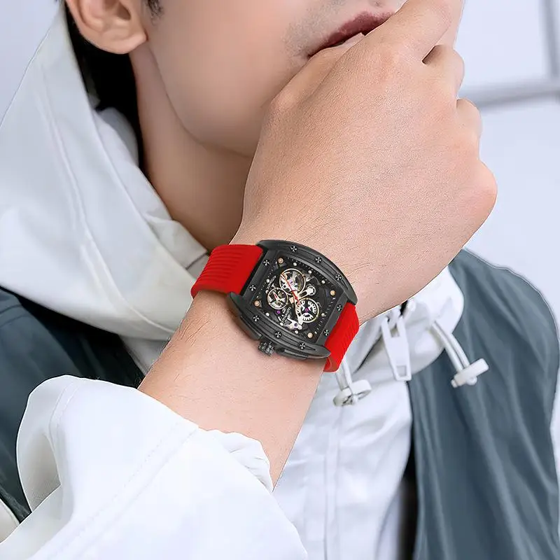 Mark Fairwhale Automatic Skeleton Tourbillon Watch for Men