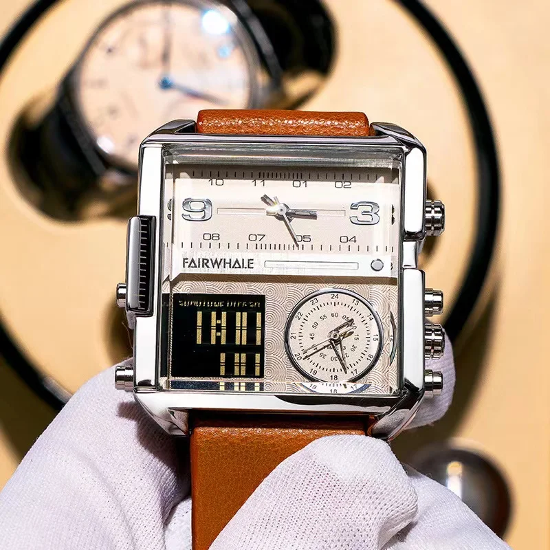 Mark Fairwhale Dual Display Military Square Watch