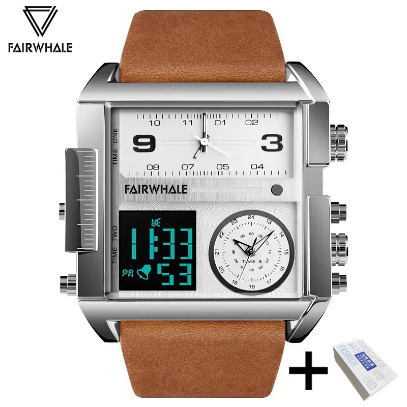 Mark Fairwhale Dual Display Military Square Watch