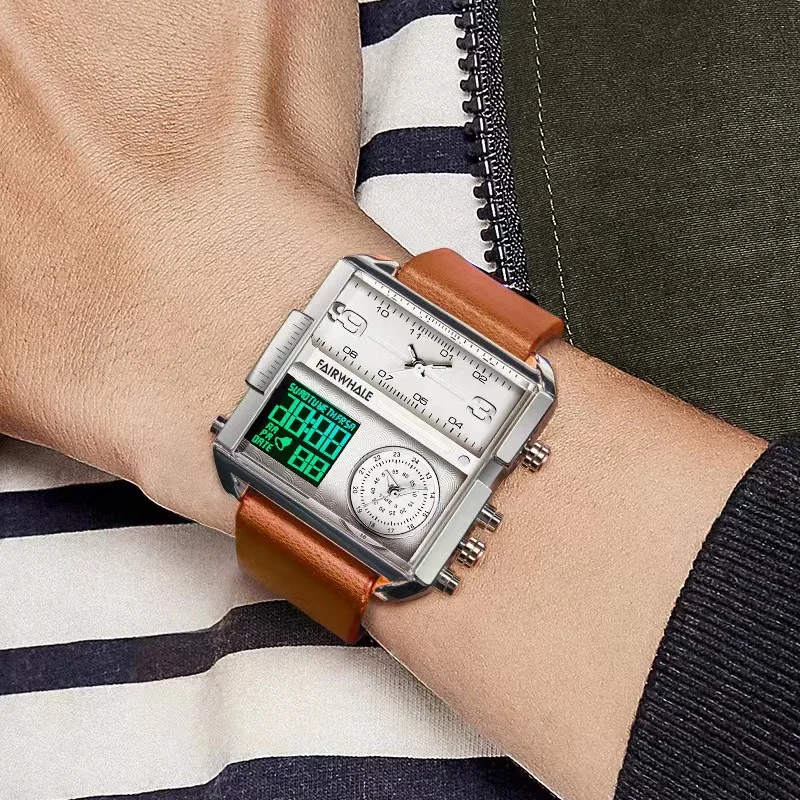 Mark Fairwhale Dual Display Military Square Watch