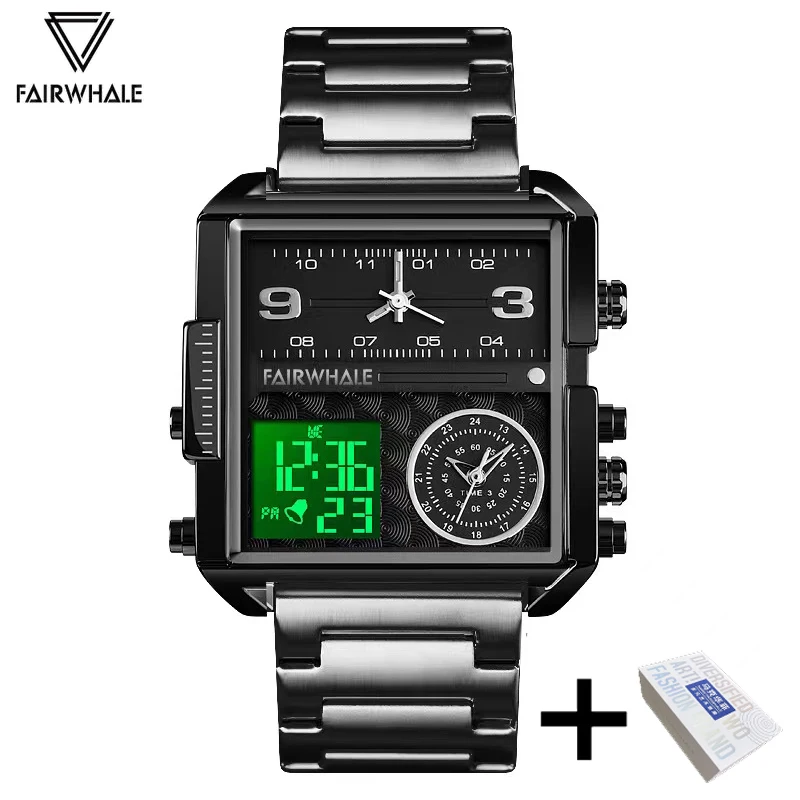 Mark Fairwhale Dual Display Military Square Watch