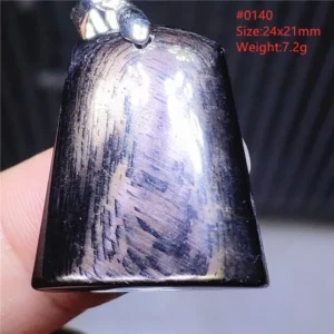 Natural Black Hypersthene Flash Pendant Necklace - Image 56