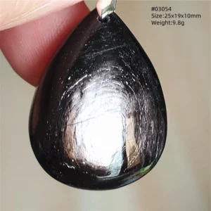 Natural Black Hypersthene Flash Pendant Necklace - Image 43
