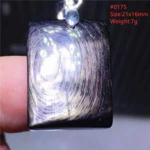 Natural Black Hypersthene Flash Pendant Necklace - Image 52