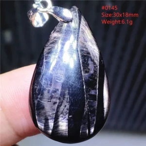 Natural Black Hypersthene Flash Pendant Necklace - Image 72