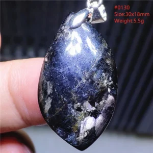 Natural Black Hypersthene Flash Pendant Necklace - Image 62