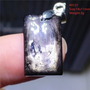 Natural Black Hypersthene Flash Pendant Necklace - Image 61