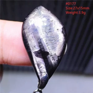 Natural Black Hypersthene Flash Pendant Necklace - Image 49