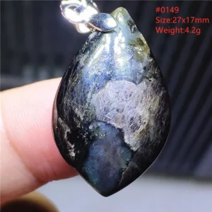 Natural Black Hypersthene Flash Pendant Necklace - Image 70
