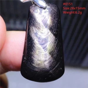 Natural Black Hypersthene Flash Pendant Necklace - Image 68