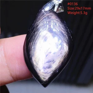 Natural Black Hypersthene Flash Pendant Necklace - Image 58