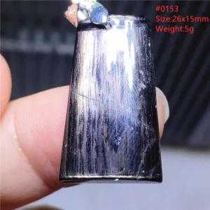 Natural Black Hypersthene Flash Pendant Necklace - Image 67
