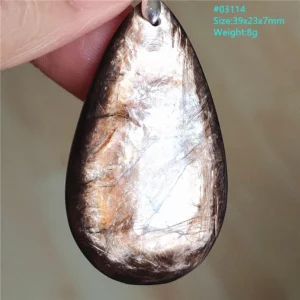 Rare Black Lepidolite & Kunzite Star Flash Pendant Necklace - Image 7