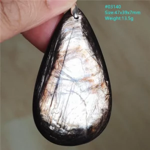 Rare Black Lepidolite & Kunzite Star Flash Pendant Necklace - Image 15