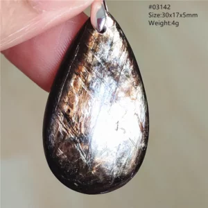 Rare Black Lepidolite & Kunzite Star Flash Pendant Necklace - Image 17