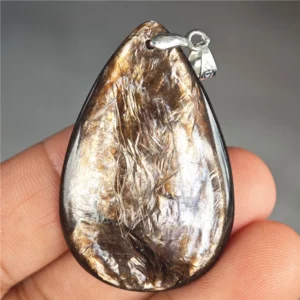 Rare Black Lepidolite & Kunzite Star Flash Pendant Necklace - Image 5