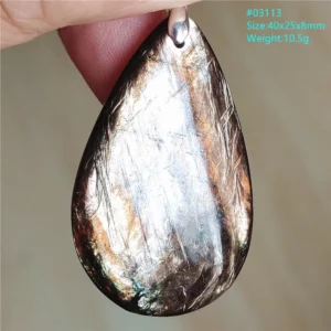 Rare Black Lepidolite & Kunzite Star Flash Pendant Necklace - Image 14