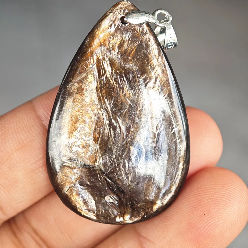 Rare Black Lepidolite & Kunzite Star Flash Pendant Necklace