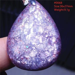Blue Iolite Dichroite Pendant Necklace, Star Light Heart Drop - Image 2