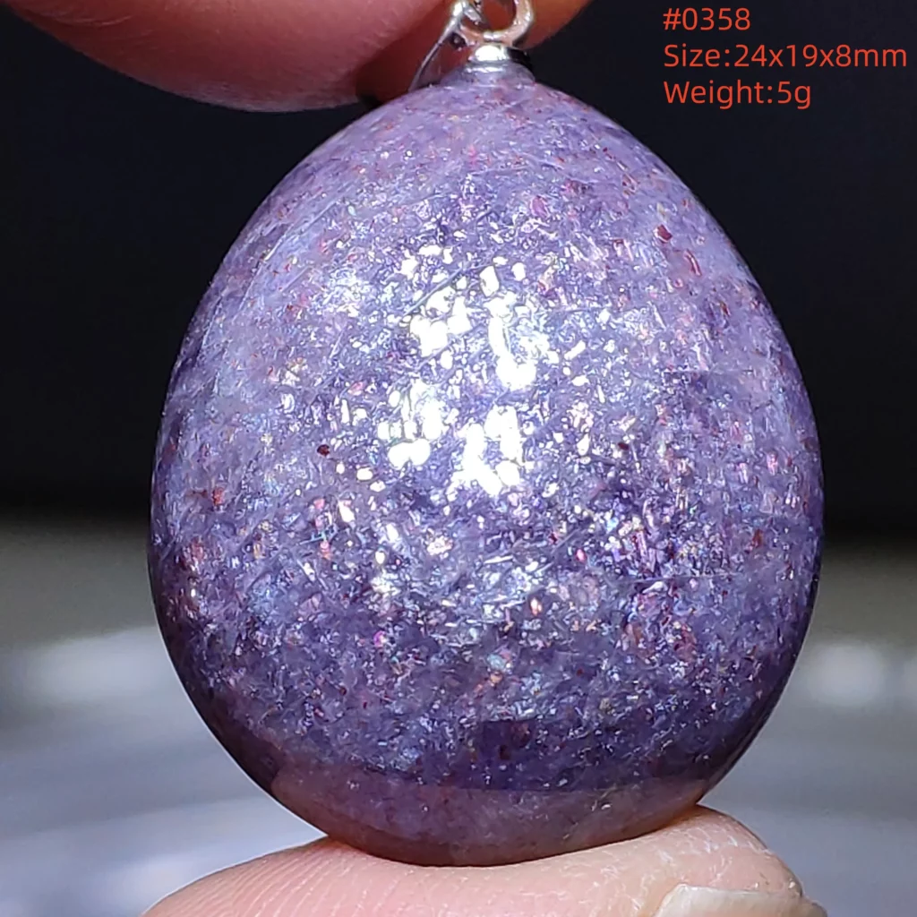 Blue Iolite Dichroite Pendant Necklace, Star Light Heart Drop