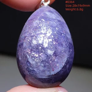 Blue Iolite Dichroite Pendant Necklace, Star Light Heart Drop - Image 47