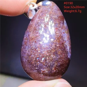 Blue Iolite Dichroite Pendant Necklace, Star Light Heart Drop - Image 48