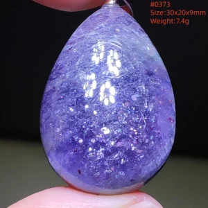 Blue Iolite Dichroite Pendant Necklace, Star Light Heart Drop - Image 59