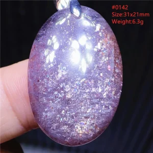 Blue Iolite Dichroite Pendant Necklace, Star Light Heart Drop - Image 10