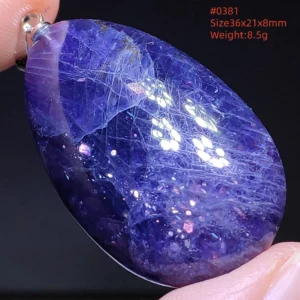 Blue Iolite Dichroite Pendant Necklace, Star Light Heart Drop - Image 67