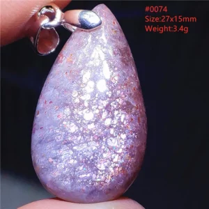Blue Iolite Dichroite Pendant Necklace, Star Light Heart Drop - Image 12