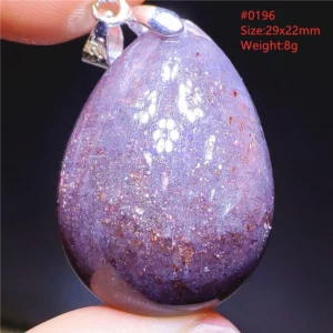 Blue Iolite Dichroite Pendant Necklace, Star Light Heart Drop - Image 34