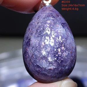 Blue Iolite Dichroite Pendant Necklace, Star Light Heart Drop - Image 40