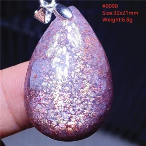 Blue Iolite Dichroite Pendant Necklace, Star Light Heart Drop - Image 3