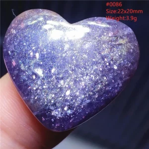 Blue Iolite Dichroite Pendant Necklace, Star Light Heart Drop - Image 4