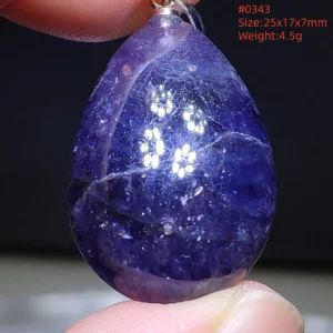 Blue Iolite Dichroite Pendant Necklace, Star Light Heart Drop - Image 22
